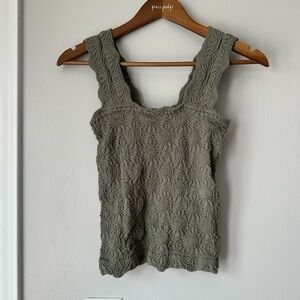 SHEIN Olive Textured Square-Neck Tank